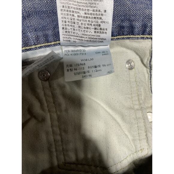 Levis 569 Jeans Mens Tag 38x30 Actual 40x28 Blue Straight Loose Baggy 90s Denim - Picture 8 of 14